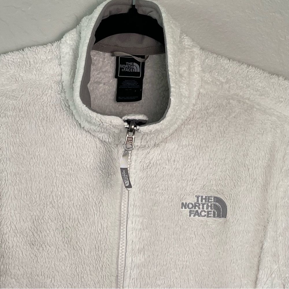 The North Face White Teddy Fleece Full Zip Jacket Women's Size Large - Picture 2 of 9